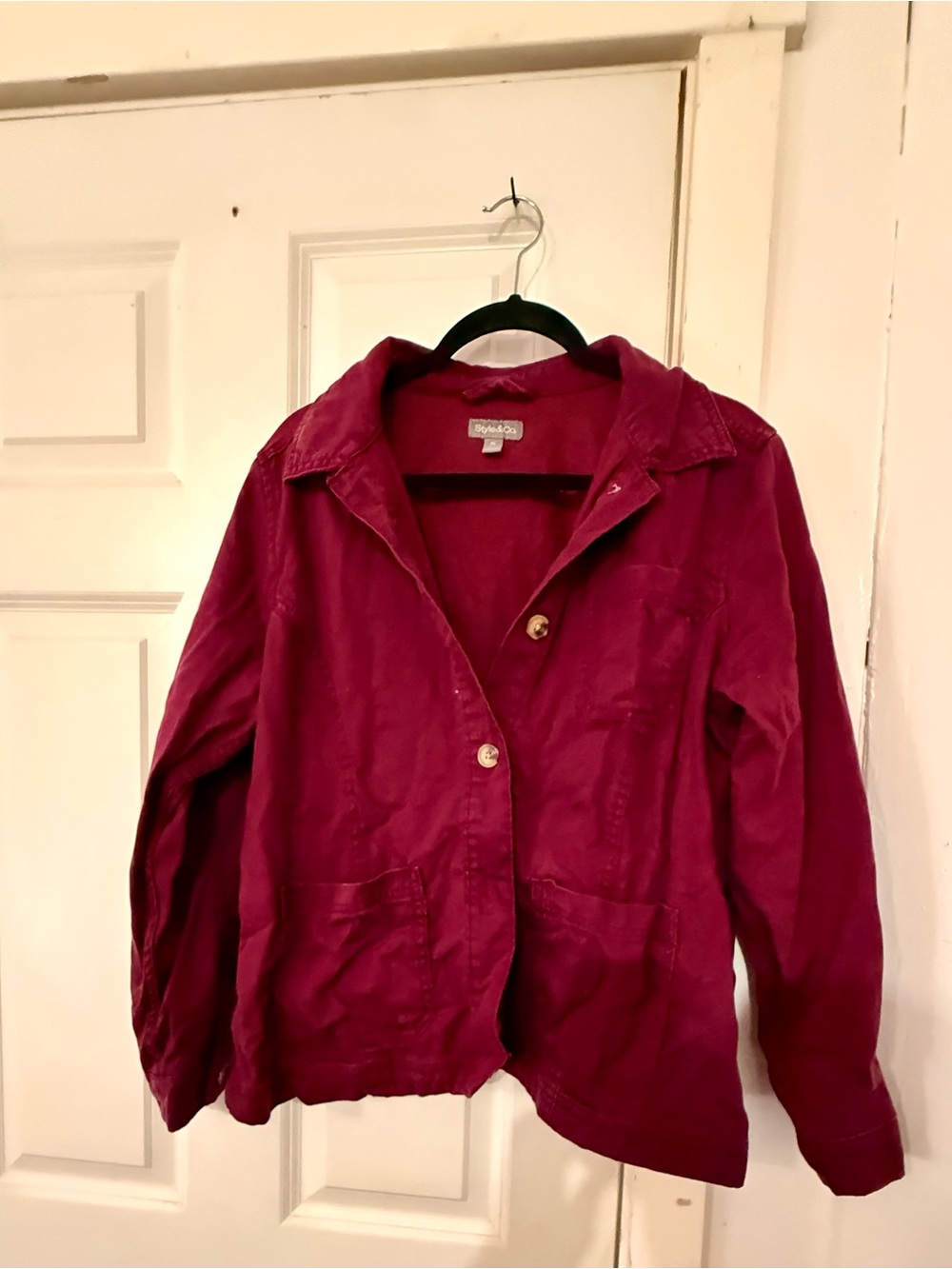 Style & Co. Corduroy Blazer in Berry